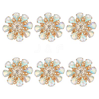 6Pcs Acrylic Rhinestone Buttons DIY-FG0004-60B-1