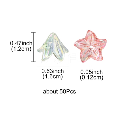 Transparent Acrylic Bead Caps OACR-FS0001-49-1