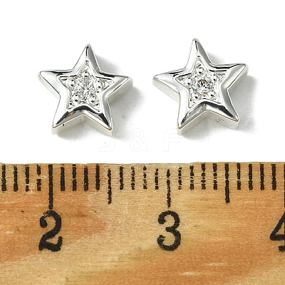 Brass Micro Pave Cubic Zirconia Beads FIND-Z035-17P-1