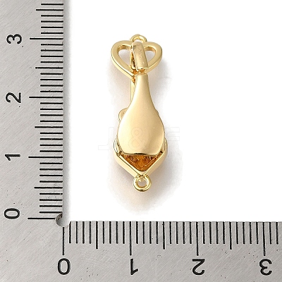 Brass Micro Pave Clear Cubic Zirconia Fold Over Clasps KK-H480-50G-01-1