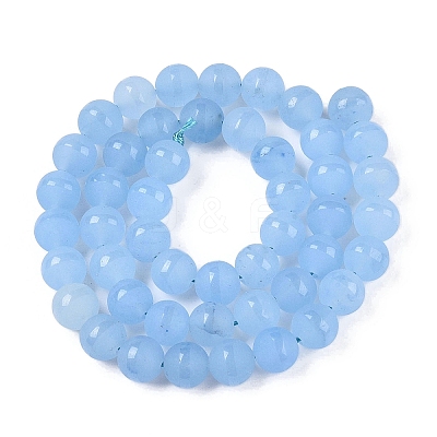 Frosted Natural White Jade Beads Strands G-T138-8mm-209C-1