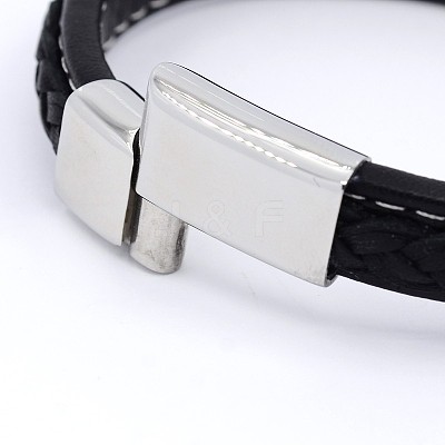 Unisex Casual Style Braided Leather Cord Bracelets BJEW-F119-24-1