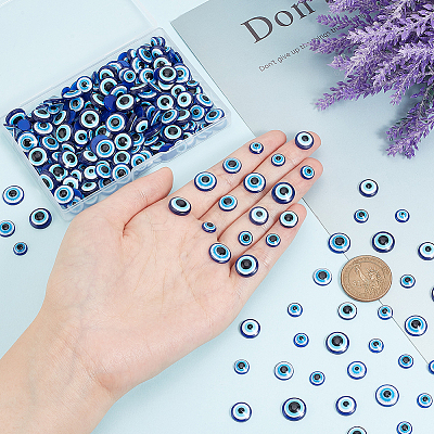 300Pcs 6 Styles Resin Evil Eye Cabochons CRES-HY0001-05-1