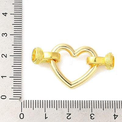 Heart Rack Plating Brass Fold Over Clasps KK-A225-17G-1
