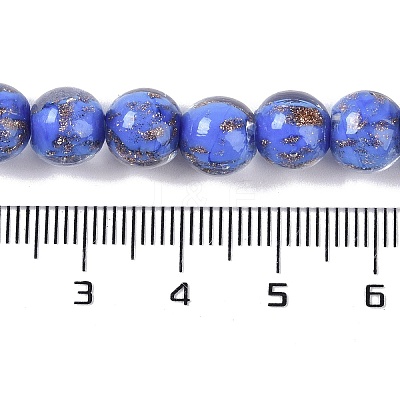 Handmade Gold Sand Lampwork Beads LAMP-Z009-01O-1