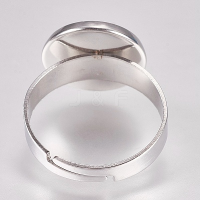 Tarnish Resistant 304 Stainless Steel Pad Ring Settings STAS-G173-19P-12mm-1