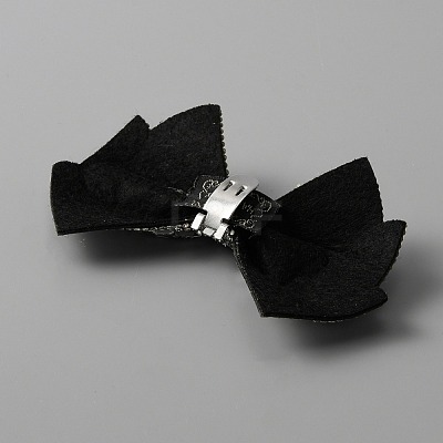 Rhinestone Bowknot Shoe Decoration AJEW-WH0317-90-1