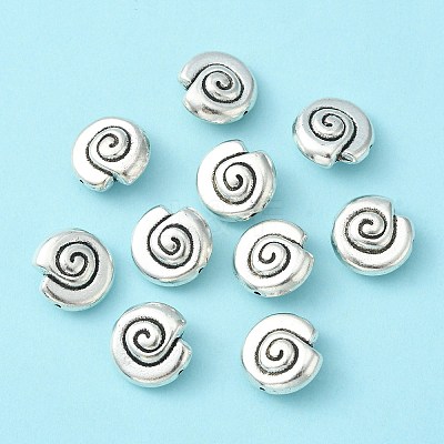 Tibetan Style Alloy Snail Shell Beads X-TIBEB-5570-AS-LF-1