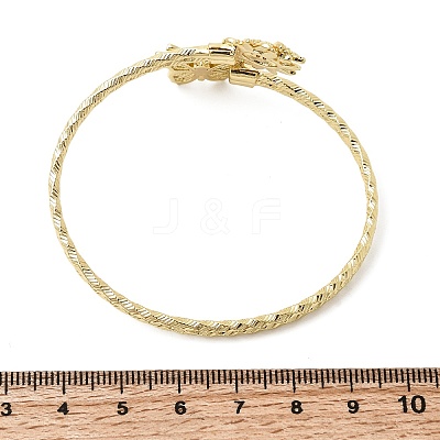 Brass Micro Pave Cubic Zirconia Cuff Bangles for Women BJEW-F526-06G-1
