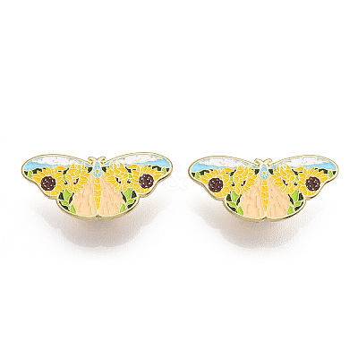 Butterfly with Sunflower Enamel Pin JEWB-G014-B01-1