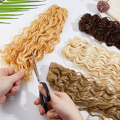 4Pcs 4 Colors High Temperature Fiber Long Instant Noodle Curly Hairstyle Doll Wig Hair DOLL-DC0001-03-1