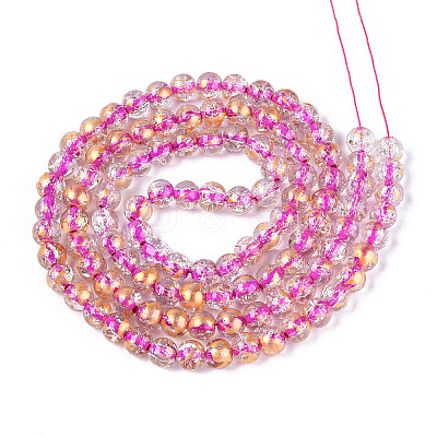 Crackle Transparent Glass Beads Strands X1-GLAA-N030-8mm-01I-1