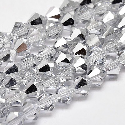 Imitate Austrian Crystal Electroplate Bicone Glass Faceted Bead Strands LS-GLAA-F029-4x4mm-B01-1