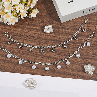 2Pcs 2 Styles Alloy Shoe Decoration Chain AJEW-GF0011-22-1