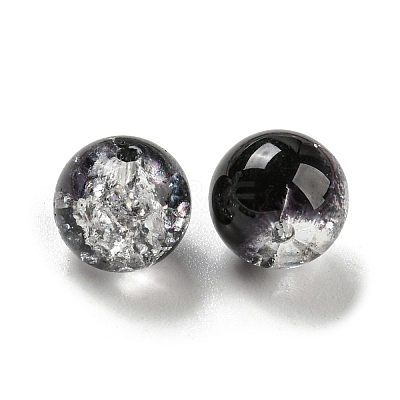 Transparent Spray Painting Crackle Glass Beads GLAA-L046-01B-19-1