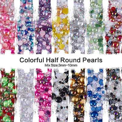 60g Resin patch multi size mixed pearl patch DIY jewelry accessories(2 bags) JX586F-1