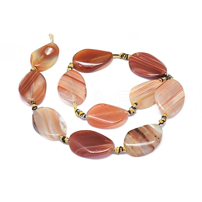 Natural Banded Agate/Striped Agate Beads Strands G-L544-009-1