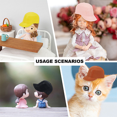 Mini Plastic Peaked Cap for Doll FIND-WH0152-862-1