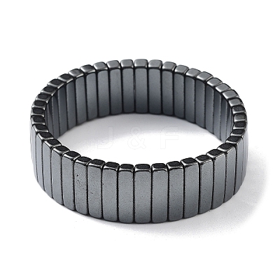 Non-Magnetic Synthetic Hematite Beaded Stretch Bracelets BJEW-H589-02D-1