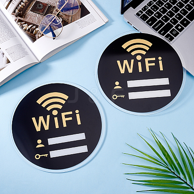 Acrylic Wifi Password Signages AJEW-WH0542-66B-1