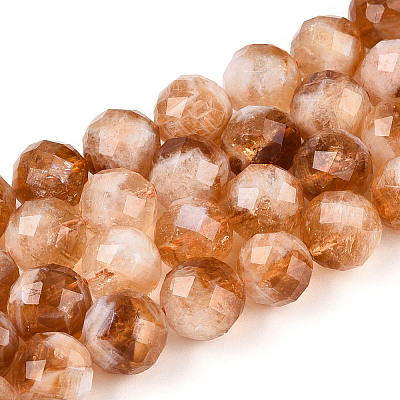 Natural Citrine(Heated) Beads Strands G-S345-10mm-18-01-1