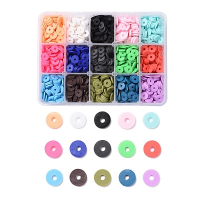 150G 15 Colors Handmade Polymer Clay Beads CLAY-JP0001-13-8mm-1