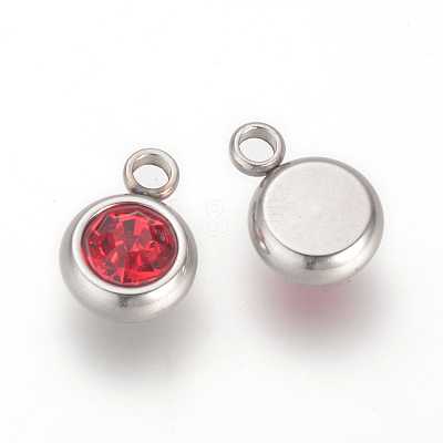 201 Stainless Steel Rhinestone Charms STAS-S068-M-1
