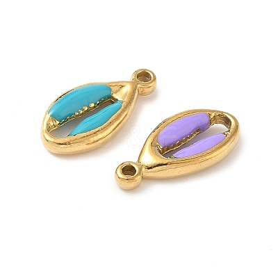 304 Stainless Steel Enamel Pendants STAS-I346-25G-04-1