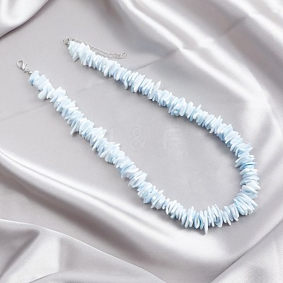 Beach Dyed Natural Shell Chip Beaded Necklaces FS-WG9678E-02-1