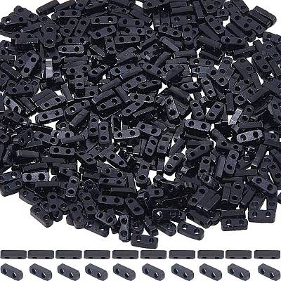 500Pcs 2-Hole Opaque Glass Seed Beads SEED-SC0001-18-1
