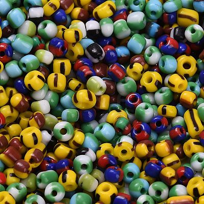 6/0 Opaque Colours Seep Glass Beads X-SEED-M006-M-1