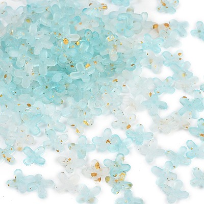 Metal Enlaced Acrylic Bead Caps OACR-G044-01J-1
