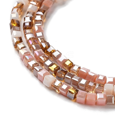 Gradient Color Electroplate Glass Bead Strands GLAA-E042-05-B06-1