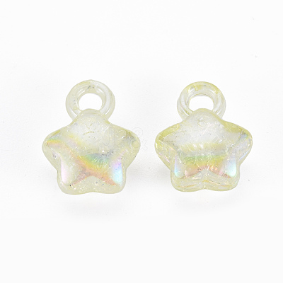 Transparent Crackle Acrylic Pendants MACR-S373-63-L06-1