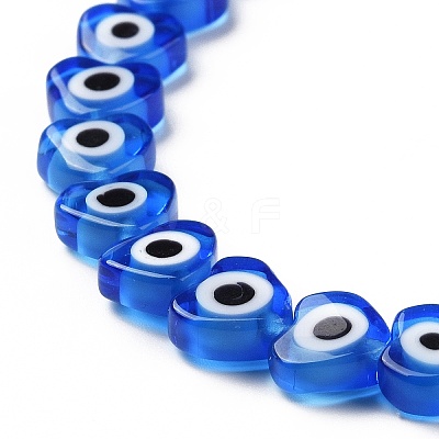 Handmade Evil Eye Lampwork Beads Strands LAMP-F023-B12-1