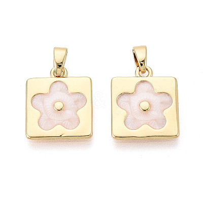 Brass with Enamel Pendants KK-T073-56B-G-1