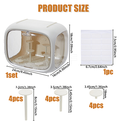 Rectangle Plastic Minifigures Display Cases ODIS-WH0079-010A-1