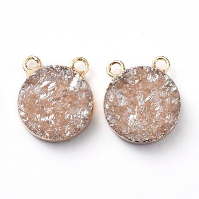 Electroplate Natural Druzy Agate Charms G-L553-52-1