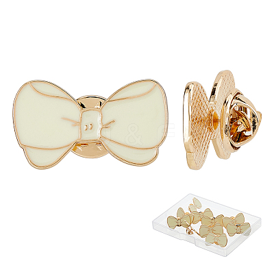 16Pcs Bowknot Enamel Pins JEWB-FH0002-01B-1