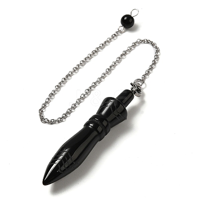Natural Obsidian Pointed Dowsing Pendulums G-F758-F05-P-1