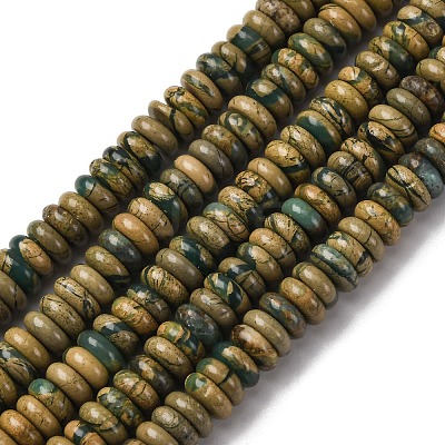 Natural Verdite Stone Beads Strands G-L624-H08-6x2mm-1