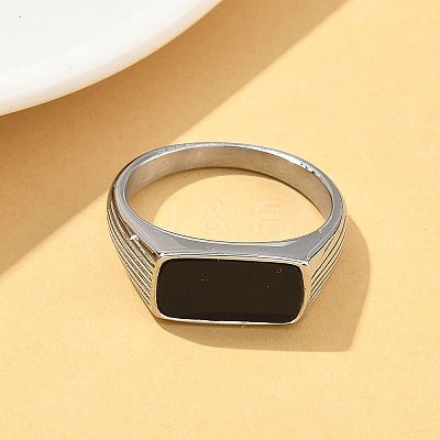 316L Stainless Steel Natural Gemstone Finger Rings for Women RJEW-U054-02C-02P-1