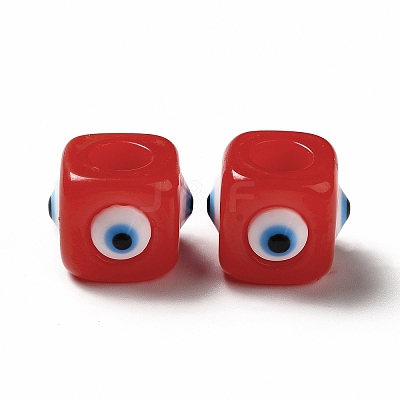 Resin Evil Eye European Beads RESI-A021-06-1