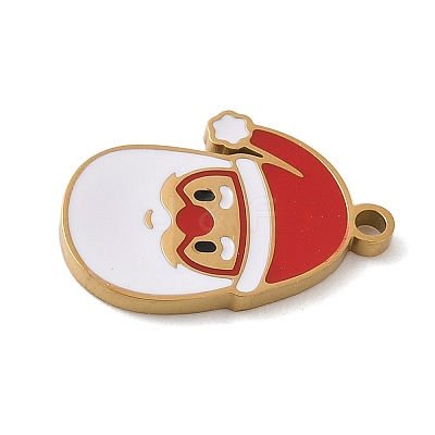 Christmas Themes 304 Stainless Steel Enamel Pendants LS-STAS-K312-04B-G-1