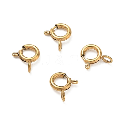 Ion Plating(IP) 304 Stainless Steel Smooth Surface Spring Ring Clasps STAS-D149-01G-01-1