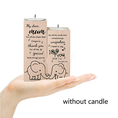 Wood Candle Holder AJEW-WH0268-001-1