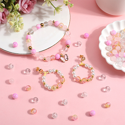 300Pcs 5 Colors Transparent Glass Beads GLAA-SC0002-42A-1