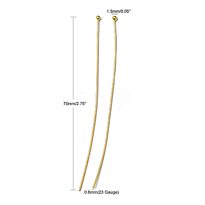 Brass Ball Head Pins LS-X-RP0.6x70mm-G-1