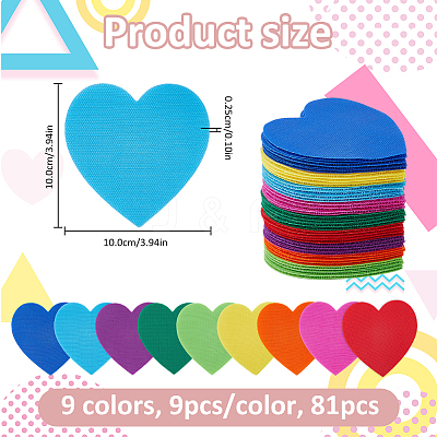 81Pcs 9 Colors Heart Shape Markers Carpet Markers DIY-FH0010-74-1