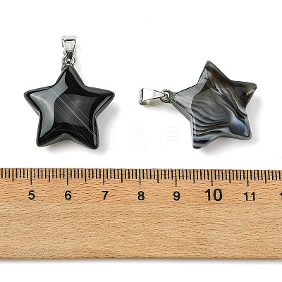 Natural Banded Agate Pendants GG-K002-10Q-1
